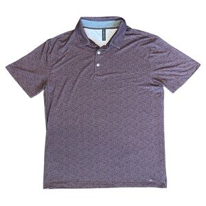 Anderson Ord Floral Print Performance Polo Golf Shirt Dark Purple Men’s Large